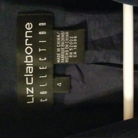 Liz Claiborne Navy Silk Blazer Size 4: A - Picture 2 of 8